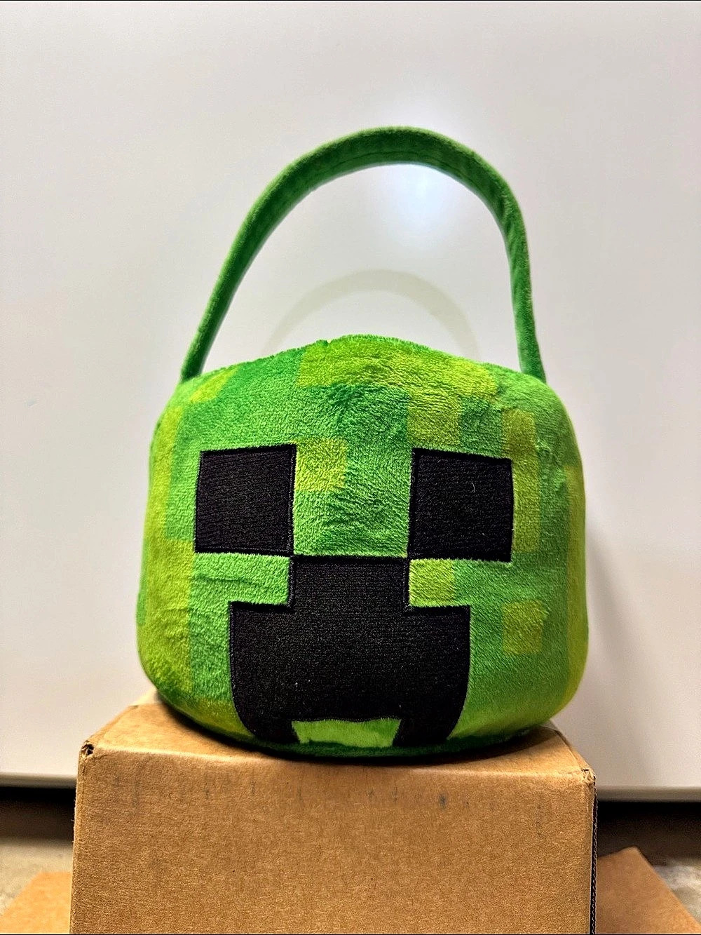 Minecraft Creeper Plush Treat Basket Green